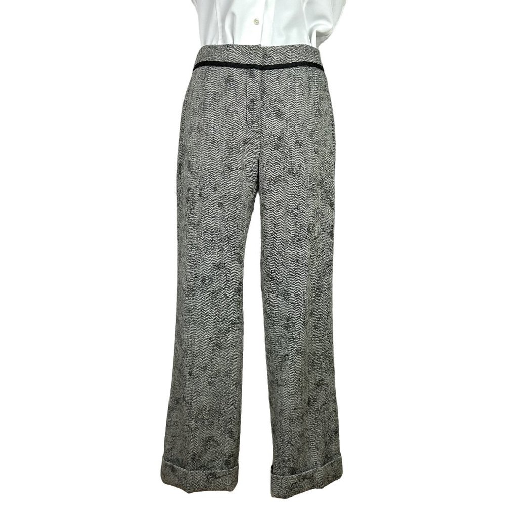 VINTAGE 80s Pierre Cardin Wool Herringbone Lined Trousers